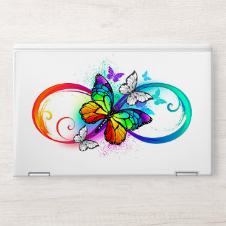 Bright infinity with rainbow butterfly HP laptop skin