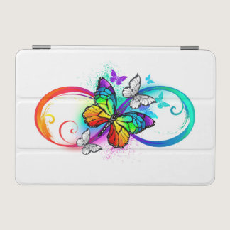 Bright infinity with rainbow butterfly iPad mini cover