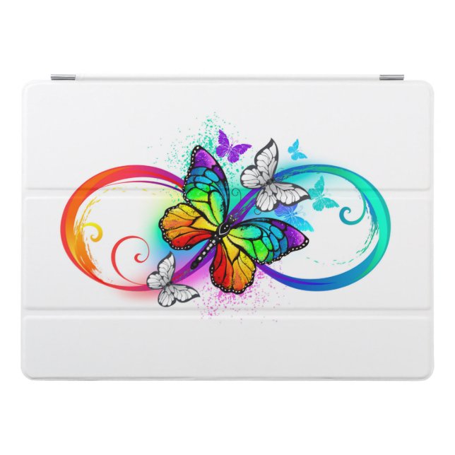 Bright infinity with rainbow butterfly iPad pro cover (Horizontal)