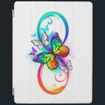 Bright infinity with rainbow butterfly  iPad smart cover<br><div class="desc">Multicolor,  bright,  symbol of infinity with rainbow,  detailed butterfly monarch. Rainbow butterfly. Rainbow infinity.</div>