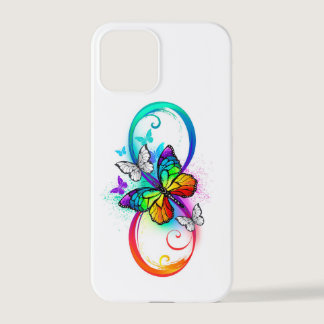 Bright infinity with rainbow butterfly iPhone 12 pro case