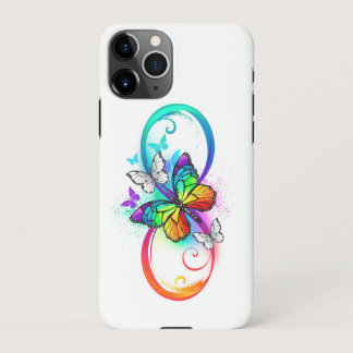 Bright infinity with rainbow butterfly iPhone 11Pro case