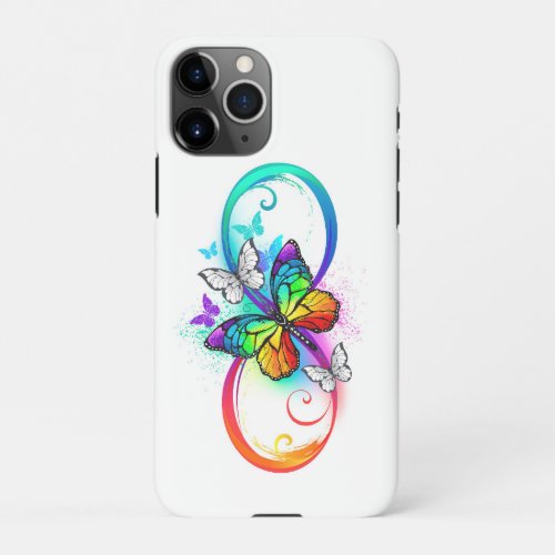 Bright infinity with rainbow butterfly iPhone 11Pro case