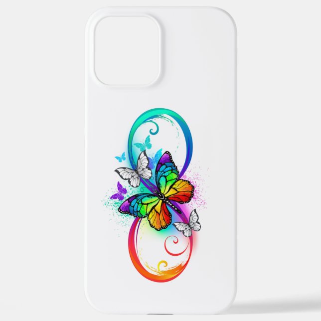 Bright infinity with rainbow butterfly iPhone case (Back)