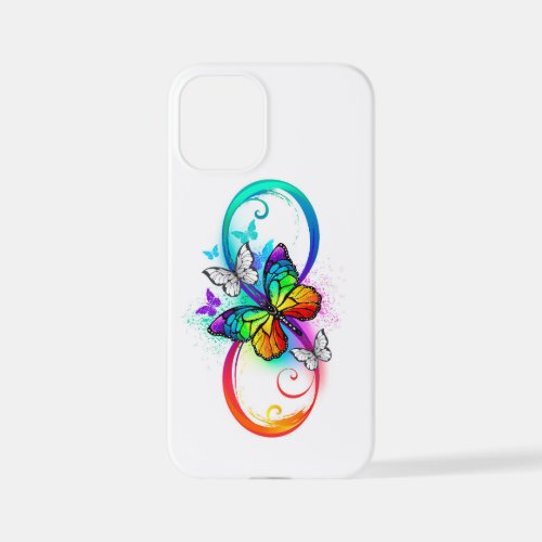 Bright infinity with rainbow butterfly iPhone 12 mini case