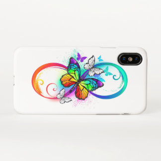 Bright infinity with rainbow butterfly iPhone XS case