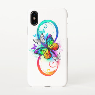 Bright infinity with rainbow butterfly iPhone x case