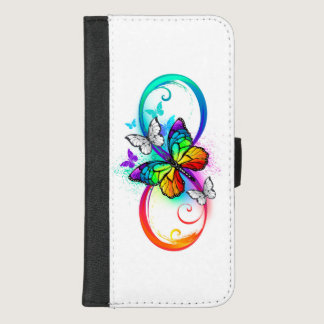 Bright infinity with rainbow butterfly iPhone 8/7 plus wallet case
