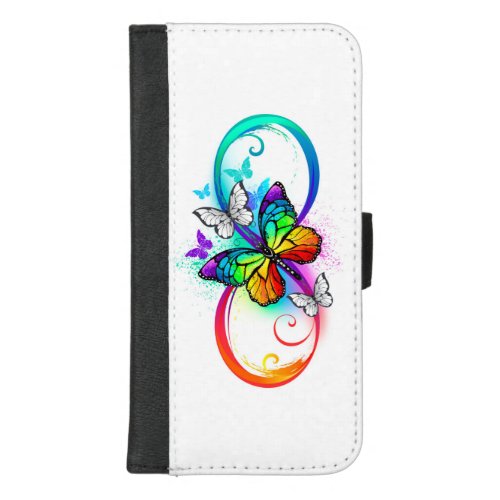 Bright infinity with rainbow butterfly iPhone 87 plus wallet case