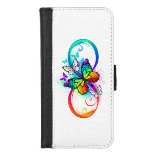 Bright infinity with rainbow butterfly iPhone 8/7 wallet case
