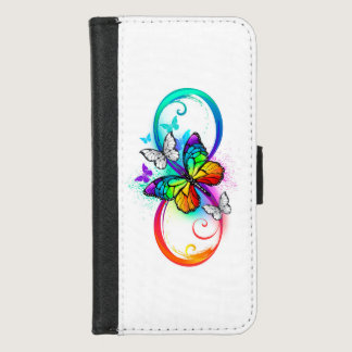 Bright infinity with rainbow butterfly iPhone 8/7 wallet case