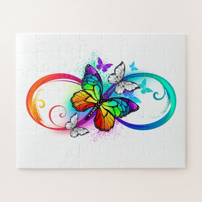 Bright infinity with rainbow butterfly  jigsaw puzzle (Horizontal)