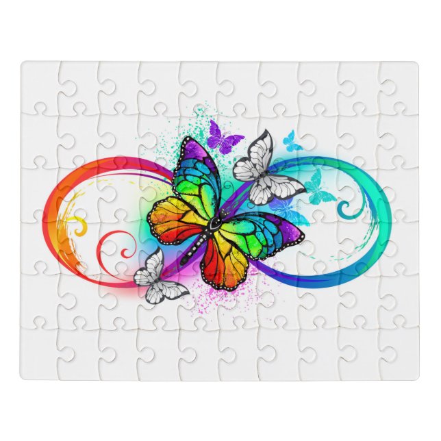 Bright infinity with rainbow butterfly jigsaw puzzle (Puzzle Horizontal)