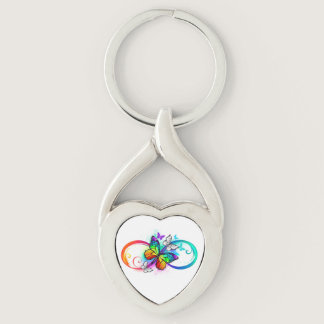 Bright infinity with rainbow butterfly keychain