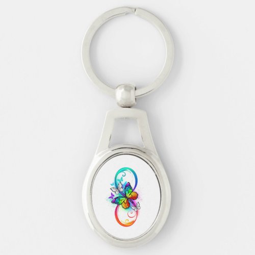 Bright infinity with rainbow butterfly keychain