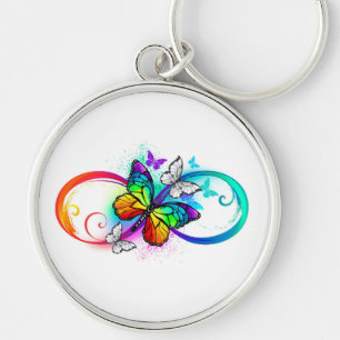 Bright infinity with rainbow butterfly keychain