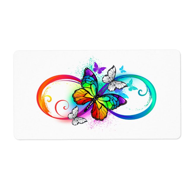 Bright infinity with rainbow butterfly label (Front)