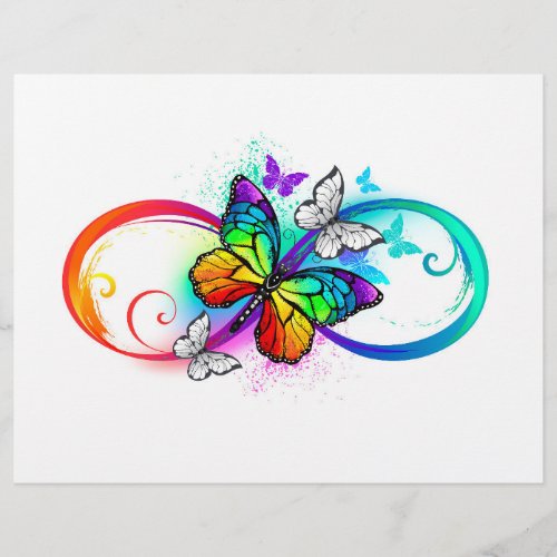 Bright infinity with rainbow butterfly letterhead