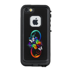 Bright infinity with rainbow butterfly LifeProof FRĒ iPhone SE/5/5s case