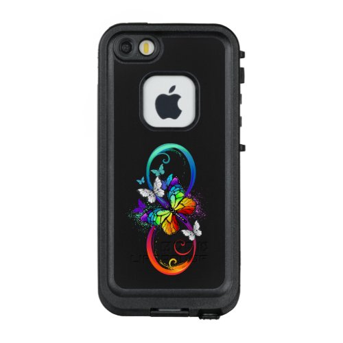 Bright infinity with rainbow butterfly LifeProof FRĒ iPhone SE55s case