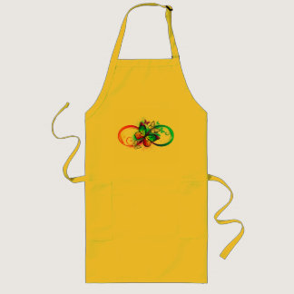 Bright infinity with rainbow butterfly long apron
