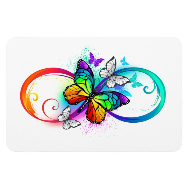 Bright infinity with rainbow butterfly magnet (Horizontal)