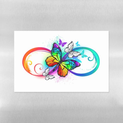 Bright infinity with rainbow butterfly magnetic dry erase sheet