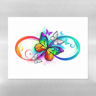 Bright infinity with rainbow butterfly magnetic dry erase sheet