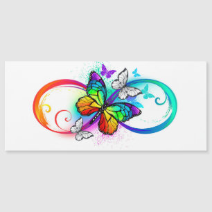 Bright infinity with rainbow butterfly magnetic invitation
