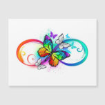 Bright infinity with rainbow butterfly magnetic invitation