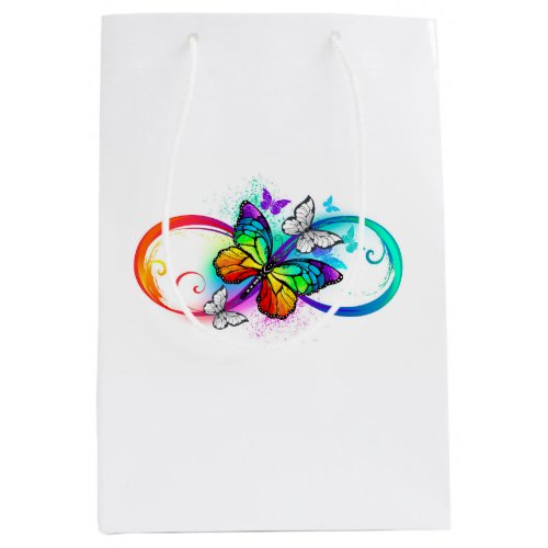 Bright infinity with rainbow butterfly medium gift bag