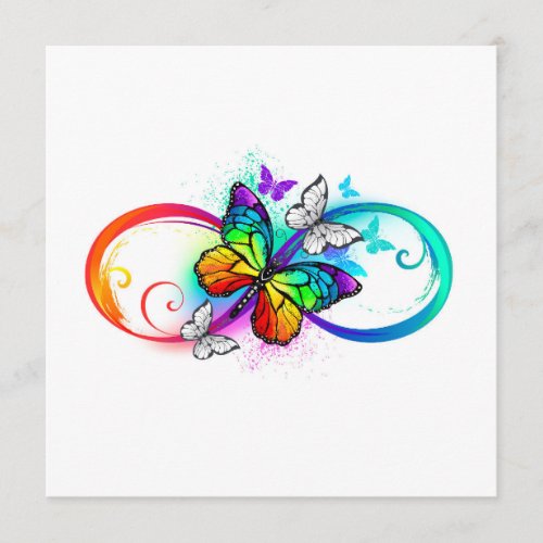 Bright infinity with rainbow butterfly  menu