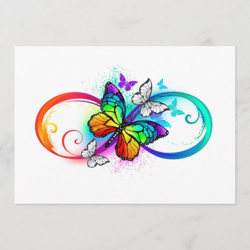 Bright infinity with rainbow butterfly menu