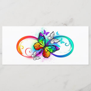 Bright infinity with rainbow butterfly menu