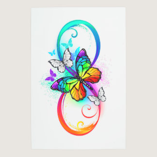 Bright infinity with rainbow butterfly metal print