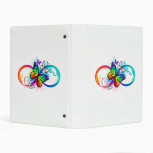 Bright infinity with rainbow butterfly mini binder