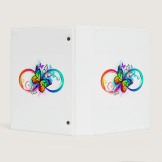 Bright infinity with rainbow butterfly mini binder