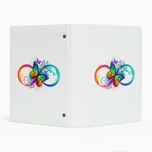 Bright infinity with rainbow butterfly mini binder