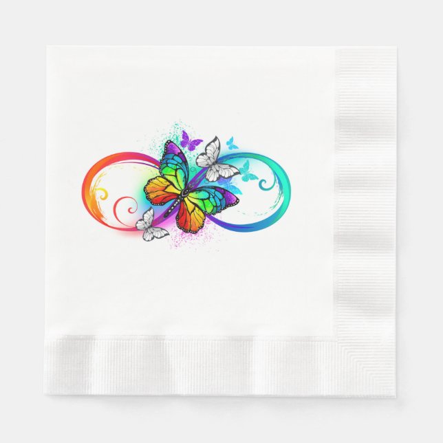 Bright infinity with rainbow butterfly napkins (Front)