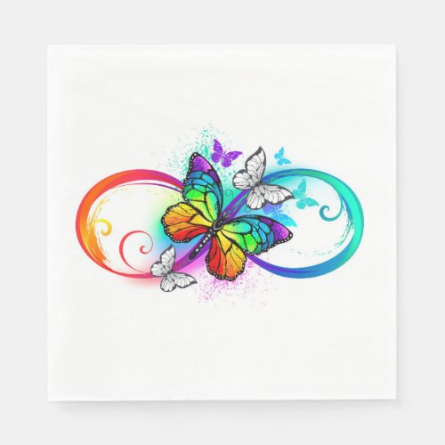 Bright infinity with rainbow butterfly napkins