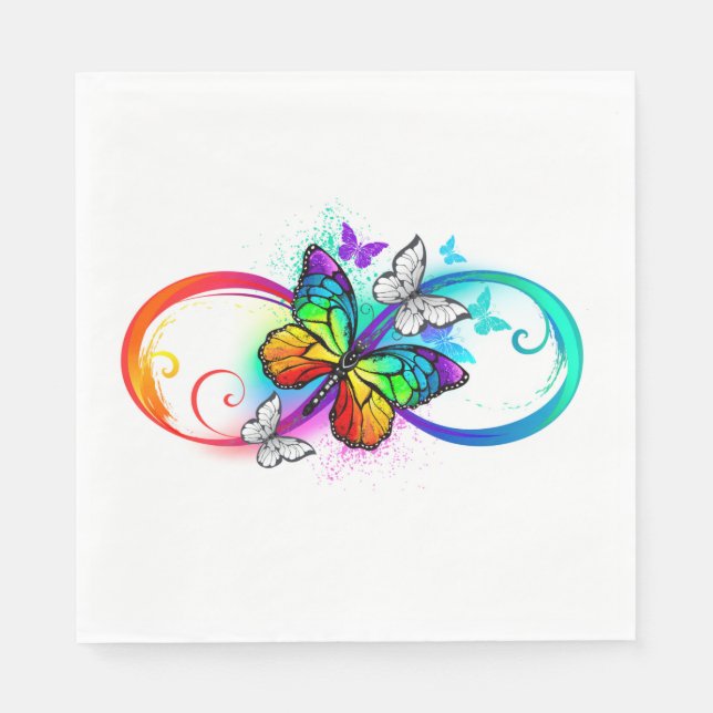 Bright infinity with rainbow butterfly napkins (Front)