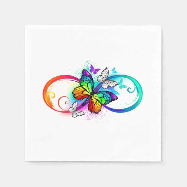 Bright infinity with rainbow butterfly napkins (Front)