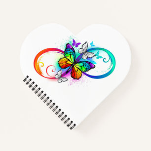 Bright infinity with rainbow butterfly notebook