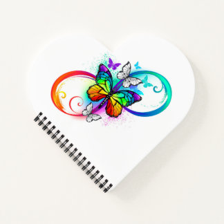 Bright infinity with rainbow butterfly  notebook