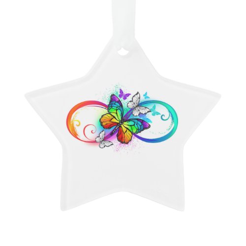 Bright infinity with rainbow butterfly ornament