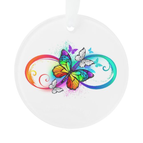 Bright infinity with rainbow butterfly ornament