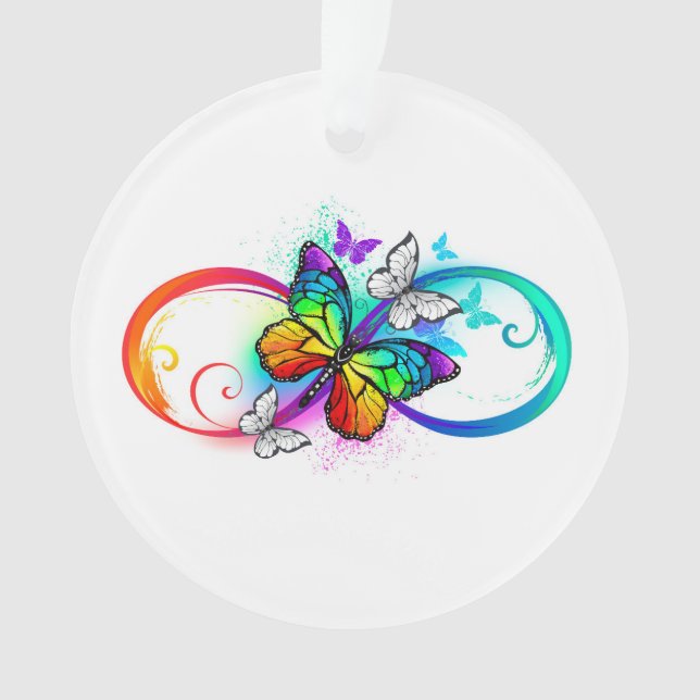 Bright infinity with rainbow butterfly ornament (Front)