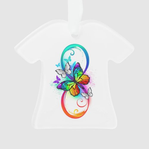 Bright infinity with rainbow butterfly ornament