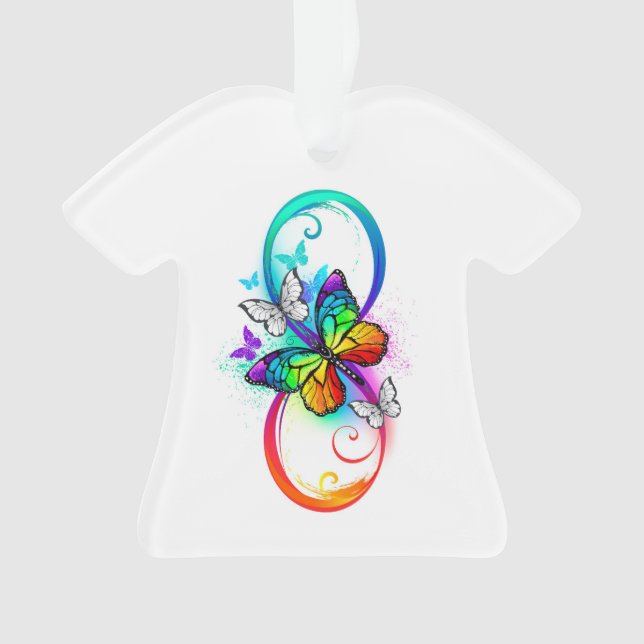Bright infinity with rainbow butterfly ornament (Front)