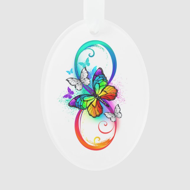 Bright infinity with rainbow butterfly ornament (Front)